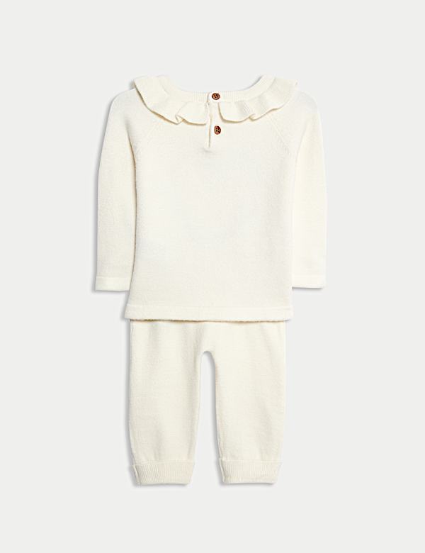 2pc Knitted Floral Heart Outfit (0-12 Mths) - GR