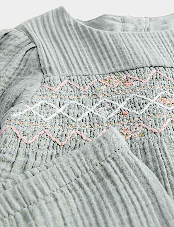 2pc Pure Cotton Smocked Outfit (0-24 Mths) - NL