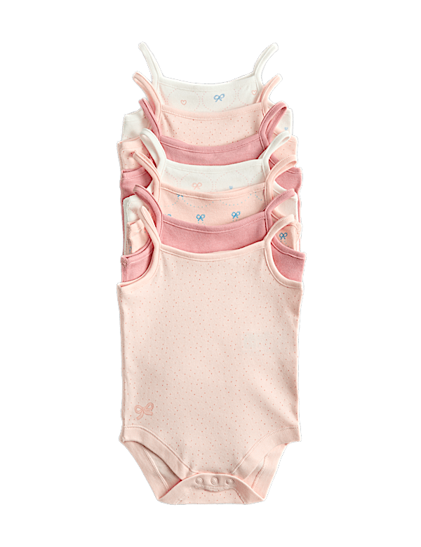 7 Pack Pure Cotton Bodysuits (7lbs-3 Yrs)