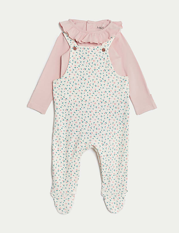 2pc Pure Cotton Floral Outfit (7lbs-1 Yrs) - LU