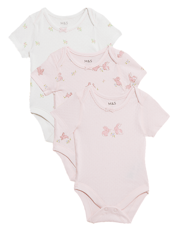 3pk Pure Cotton Patterned Bodysuits (61/2 lbs - 3 Yrs)