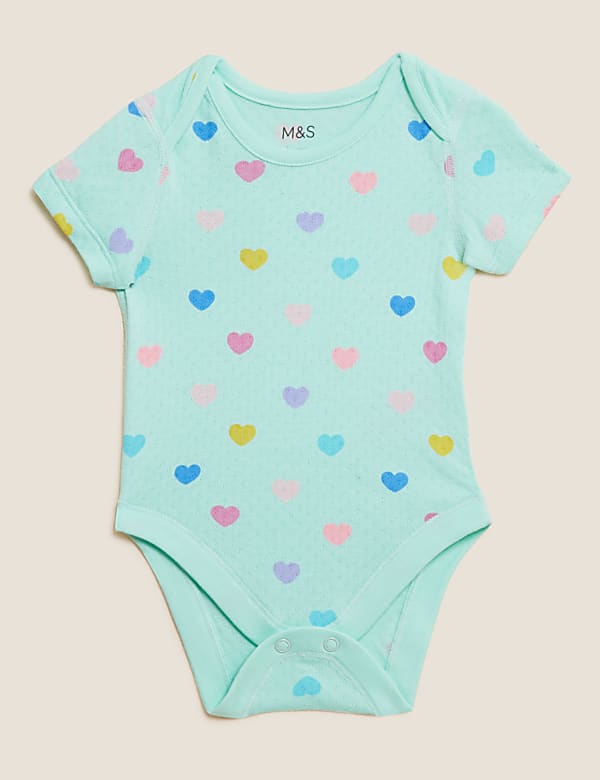 3pk Pure Cotton Heart Bodysuits (6½lbs - 3 Yrs)