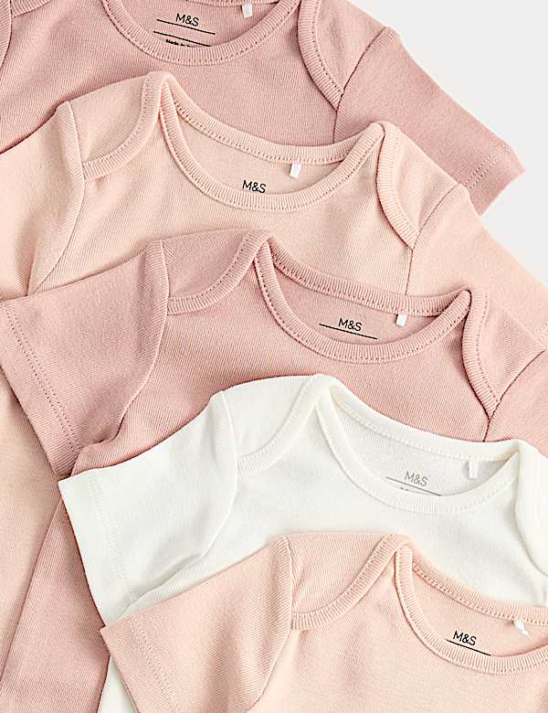 5 Pack Pure Cotton Bodysuits (7lbs-3 Yrs)