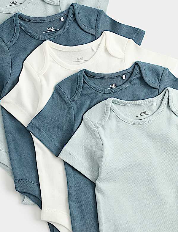 5 Pack Pure Cotton Bodysuits (7lbs-3 Yrs)