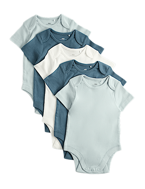 5 Pack Pure Cotton Bodysuits (7lbs-3 Yrs)