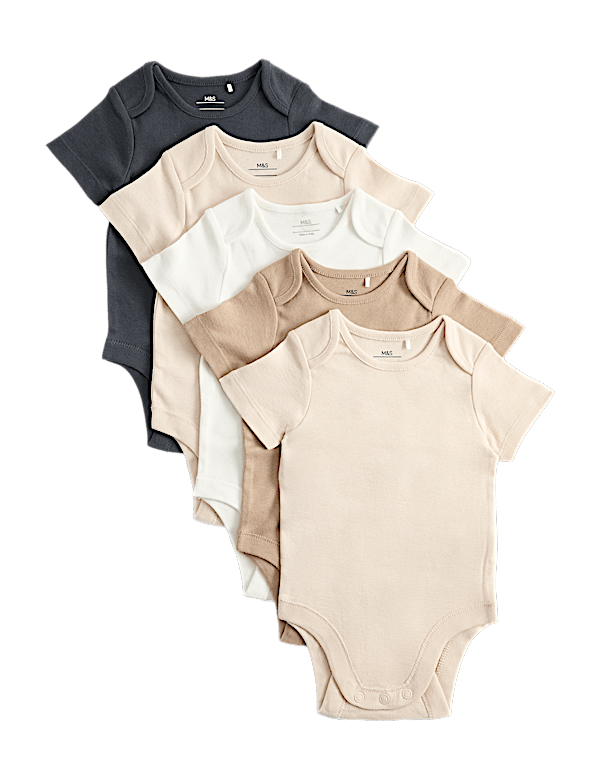 5 Pack Pure Cotton Bodysuits (7lbs-3 Yrs)