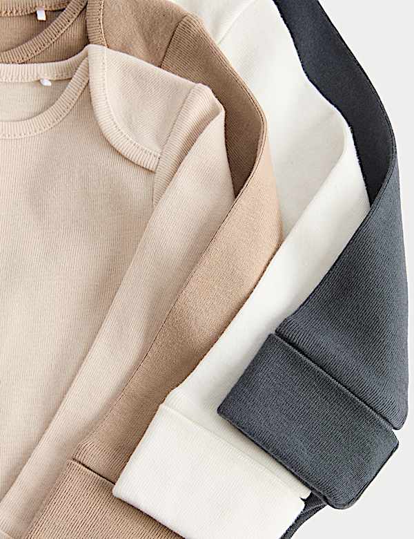 5 Pak Pakaian Terusan Bayi Polos Katun Murni Lengan Panjang (7 lbs-3 Thn) - ID