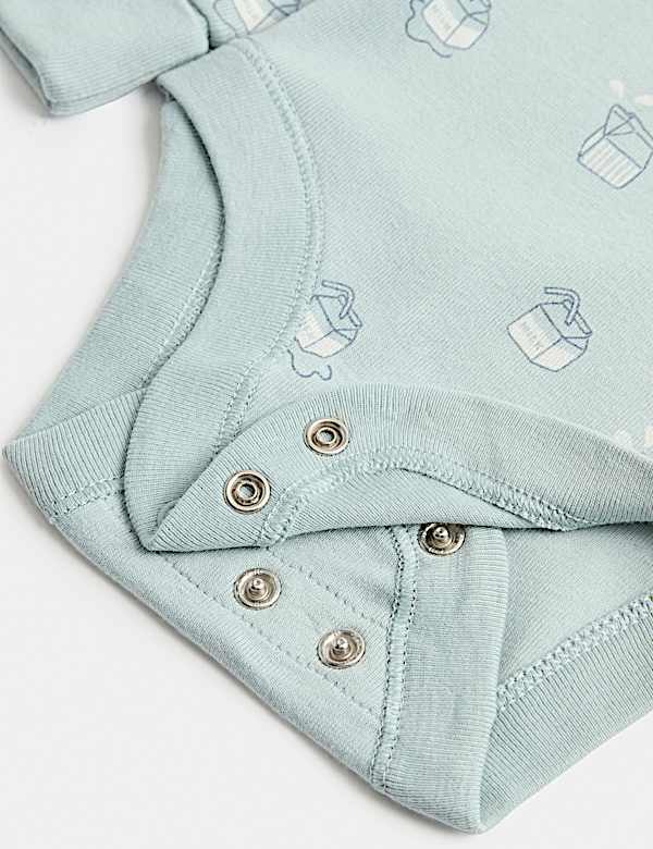 3 Pack Pure Cotton Patterned Bodysuits (7lbs - 3 Yrs)