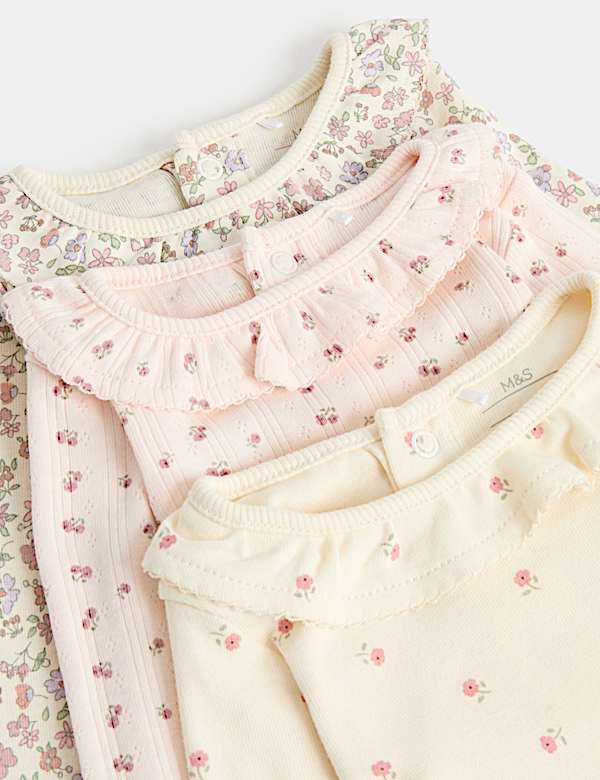 3 Pack Floral Long Sleeve Bodysuits (7lbs-3 Yrs)