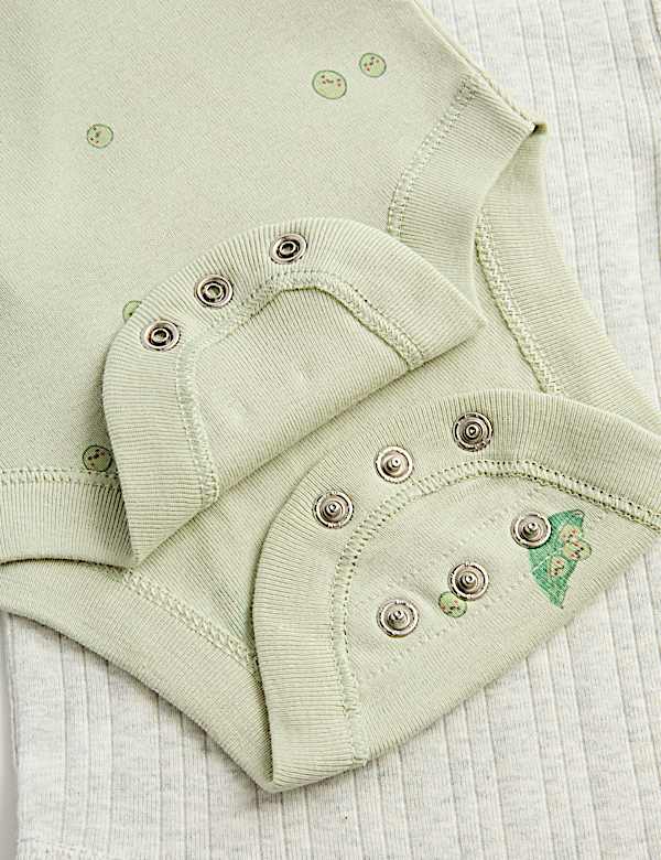 3 Pack Pure Cotton Peas Bodysuits (0-3 Yrs)