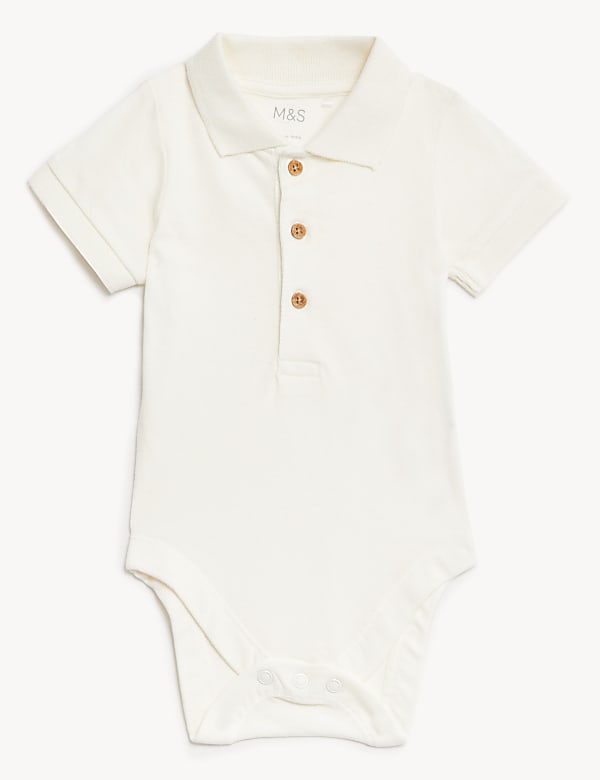 3pk Pure Cotton Polo Bodysuits (0-3 Yrs)