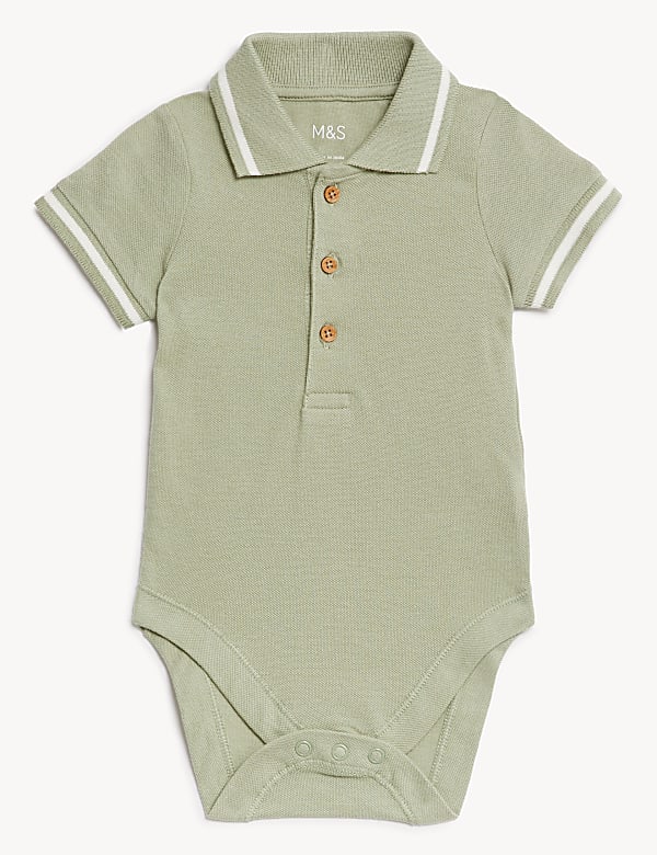 3pk Pure Cotton Polo Bodysuits (0-3 Yrs)