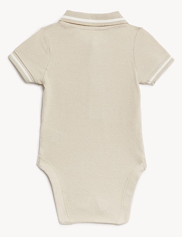 3pk Pure Cotton Polo Bodysuits (0-3 Yrs)