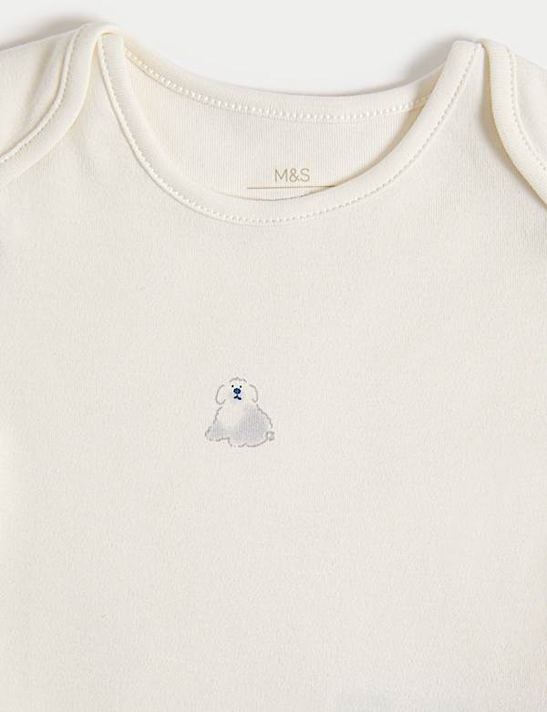 7pk Pure Cotton Dog Print Bodysuits (5lbs-3 Yrs)