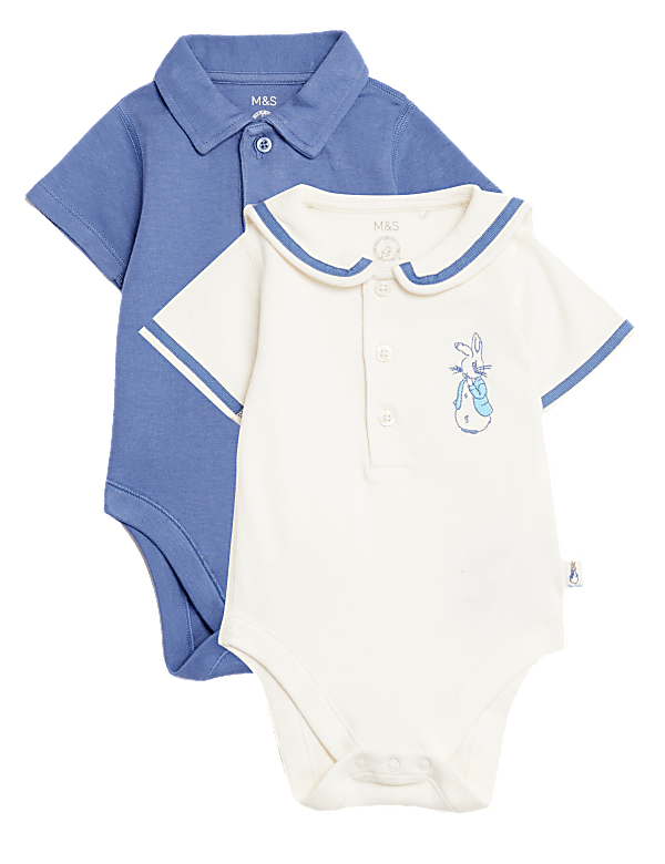 2pk Pure Cotton Peter Rabbit™ Bodysuits