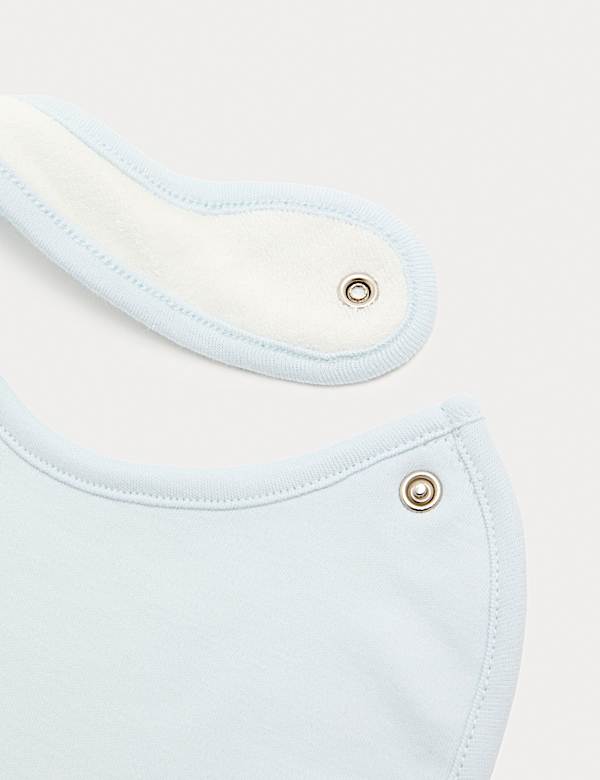 5 Pack Cotton Rich Plane Print Dribble Bibs