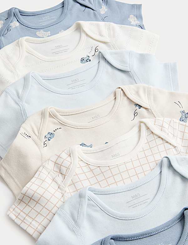 7er-Pack Bodys aus reiner Baumwolle mit Flugzeugmotiv (0&ndash;3 J.) - DE