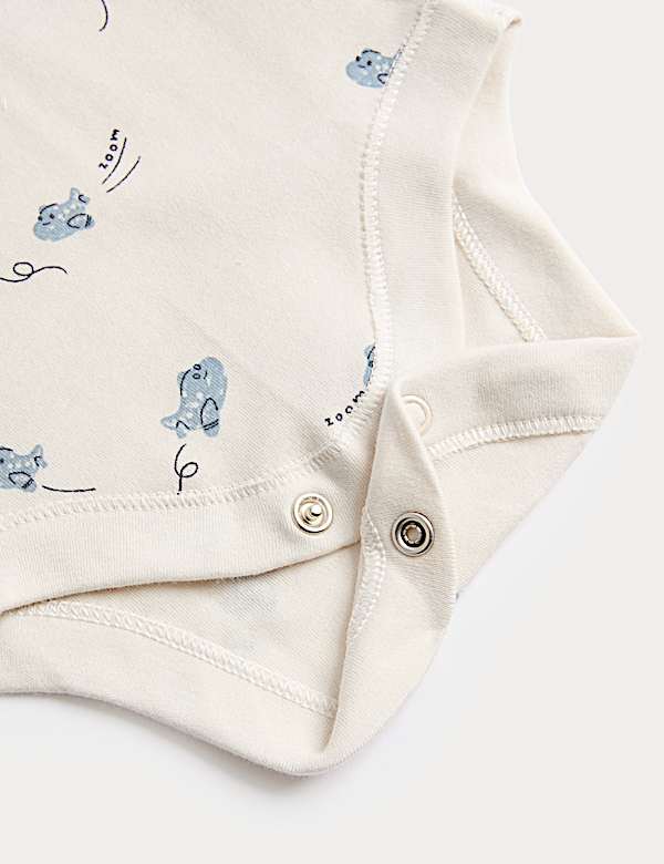 7er-Pack Bodys aus reiner Baumwolle mit Flugzeugmotiv (0&ndash;3 J.) - DE