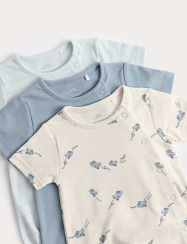 3 Pack Pure Cotton Rompers (7lbs-3 Yrs) - KR
