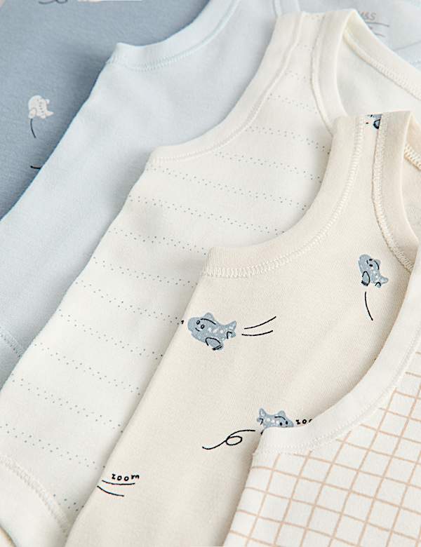 7 Pack Pure Cotton Patterned Bodysuits (7lbs-3 Yrs)