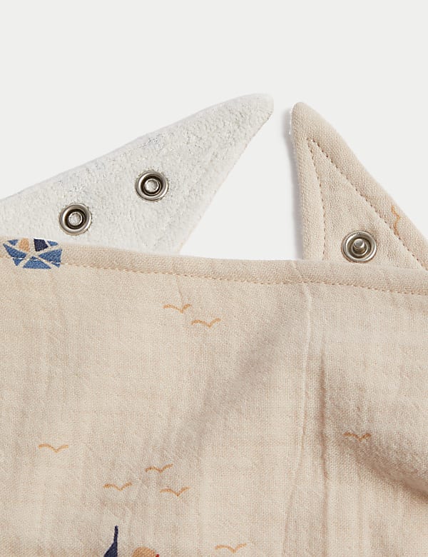 Σαλιάρες με ναυτικό σχέδιο από 100% βαμβάκι, σετ των 5 - GR