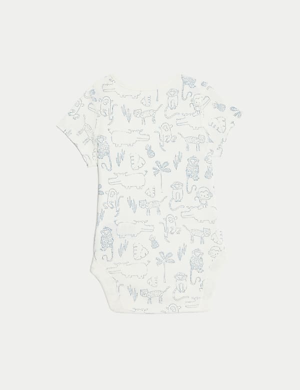 5pk Pure Cotton Animal Bodysuits (6½lbs-3 Yrs)