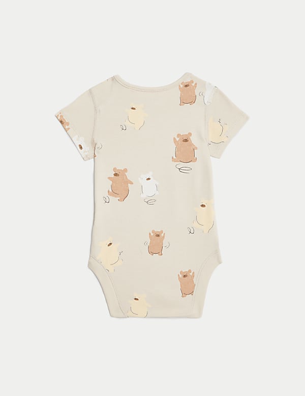 3pk Pure Cotton Dancing Bear Bodysuits (6½lbs - 3 Yrs)