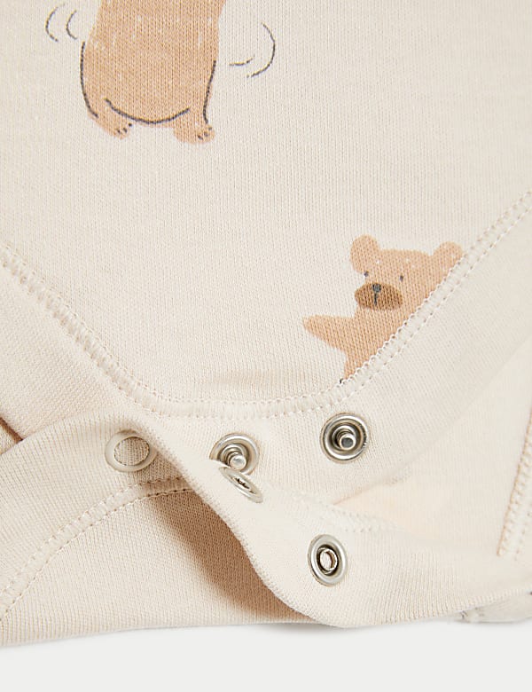 3pk Pure Cotton Dancing Bear Bodysuits (6½lbs - 3 Yrs)
