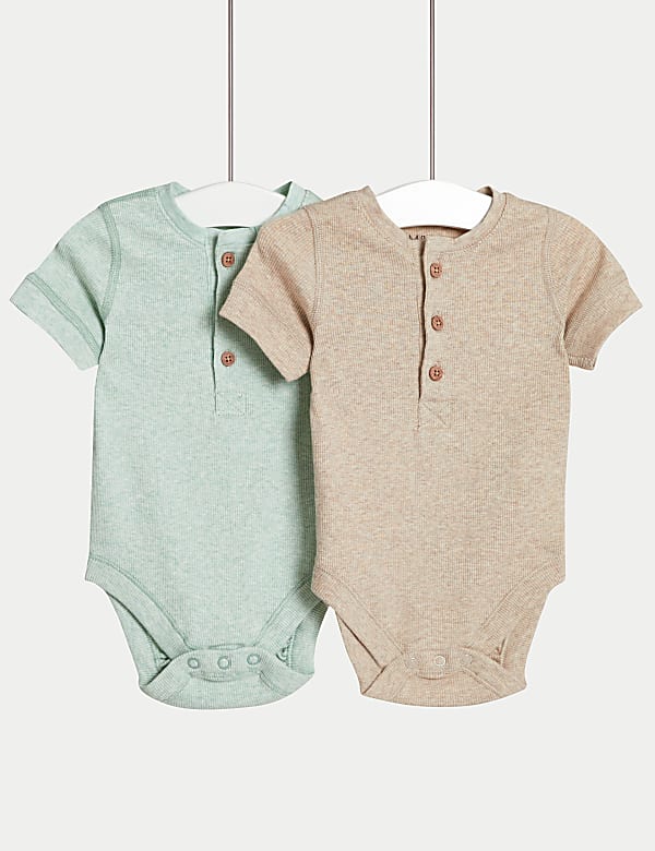 2pk Cotton Rich Bodysuits (6½lbs-3 Yrs) - BN