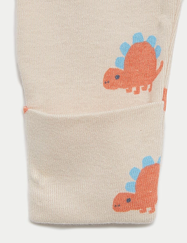 3pk Pure Cotton Dino & Striped Sleepsuits (6&frac12;lbs-3 Yrs) - DE