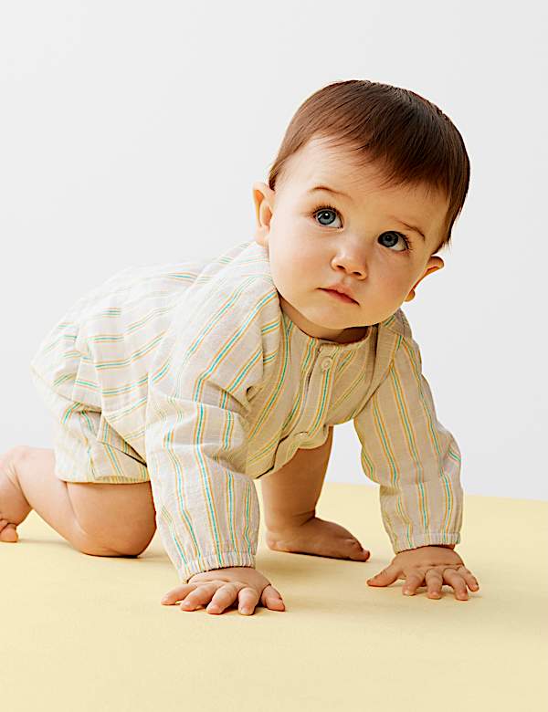 Conjunto de 3 piezas 100 % algod&oacute;n de rayas (3 kg - 2 a&ntilde;os) - US