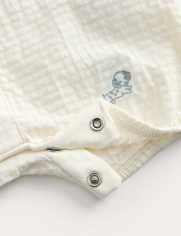 2 Piece Pure Cotton Romper & Socks Outfit (7lbs-2 Yrs)