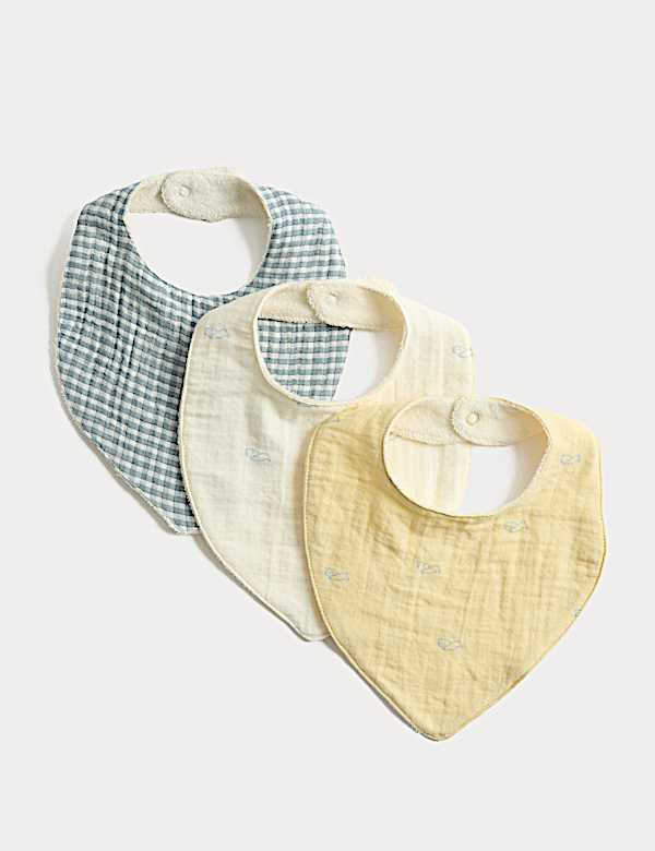 3 Pack Pure Cotton Dribble Bibs