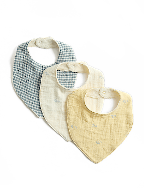 3 Pack Pure Cotton Dribble Bibs