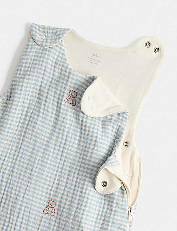 Pure Cotton Gingham 2.5 Tog Baby Sleeping Bag (0-3 Yrs) - RS