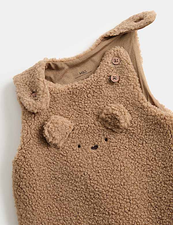 2-tlg. Outfit mit Body und Latzhose aus Borg (0&ndash;12 M.) - AT