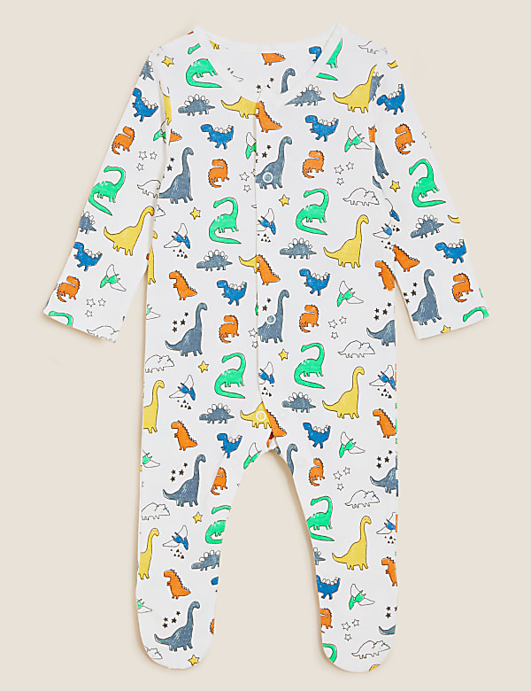 3pk Pure Cotton Printed Sleepsuits (6½lbs - 3 Yrs)