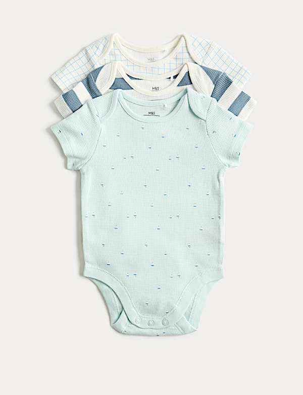3 Pack Pure Cotton Nautical Bodysuits (6&frac12;lbs-3 Yrs)