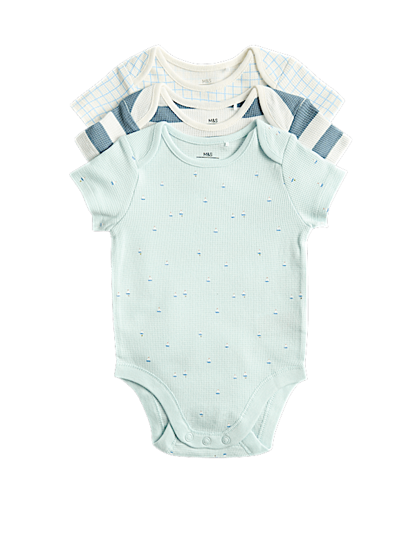 3 Pack Pure Cotton Nautical Bodysuits (6&frac12;lbs-3 Yrs)