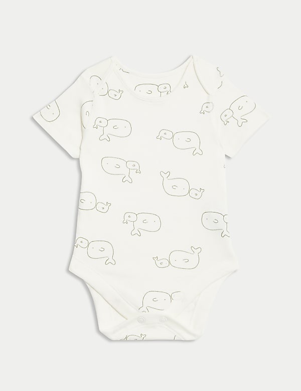 7pk Pure Cotton Patterned Bodysuits (5lbs-3 Yrs)