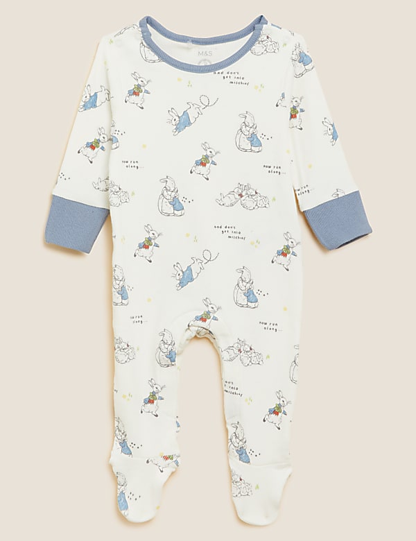 2pk Cotton Rich Peter Rabbit&trade; Sleepsuits