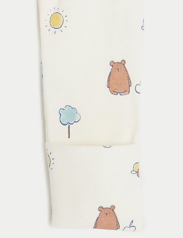 2pc Pure Cotton Printed Sleepsuit & Hat Set (7lbs-1 Yrs)