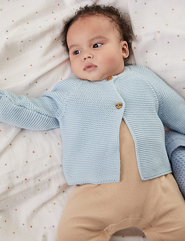 Pure Cotton Knitted Cardigan (7lbs-1 Yrs) - AT