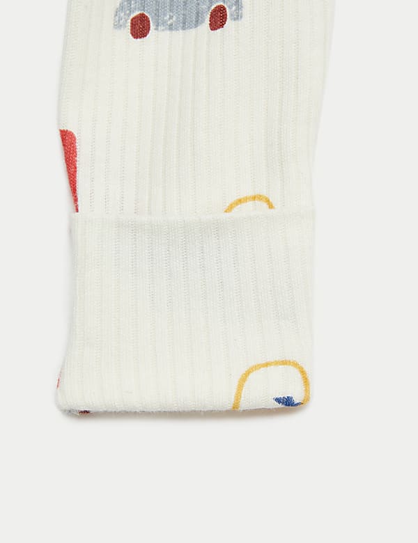 3pk Pure Cotton Ribbed Print Sleepsuits (6&frac12;lbs-3 Yrs)