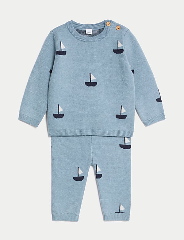 2pc Boat Knitted Top & Bottom Outfit (7lbs-1 Yrs) - VN