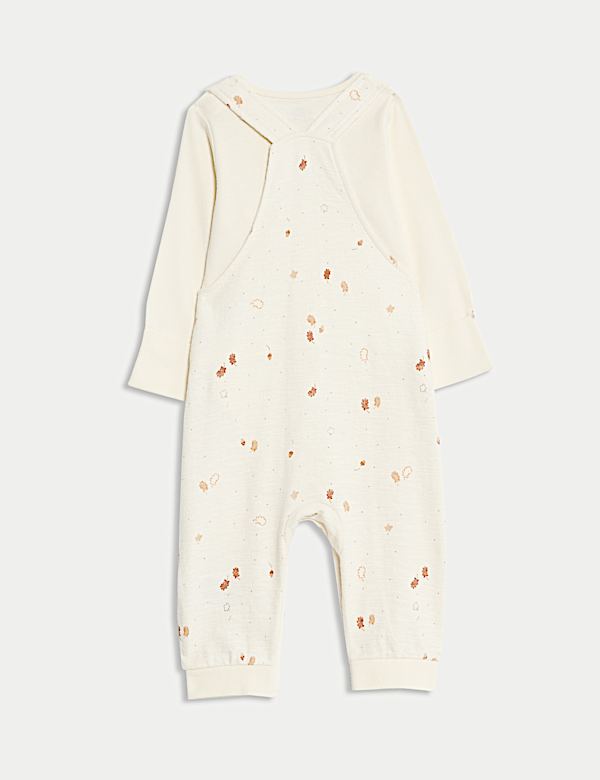 Conjunto de 2 piezas 100 % algodón con diseño de hojas (0-12 meses) - US