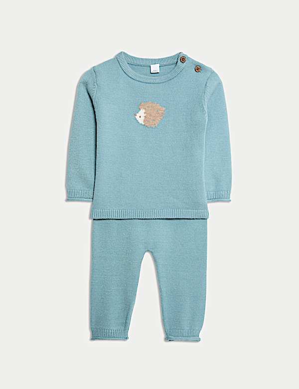 2pc Knitted Hedgehog Outfit (0-12 Mths) - RO