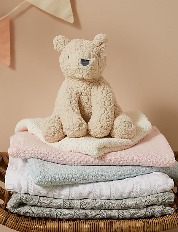 Pure Cotton Cable Knitted Fleece Shawl - EE