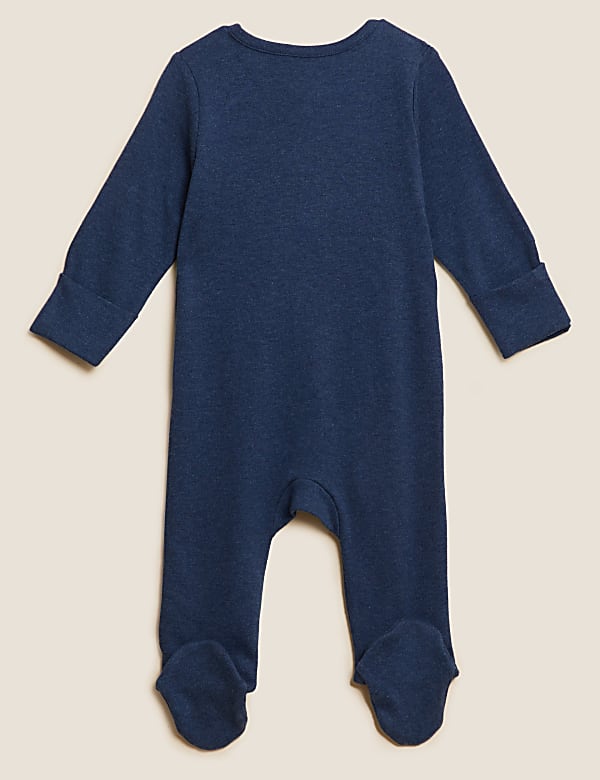 2pk Pure Cotton Whale Sleepsuits (0-3 Yrs)