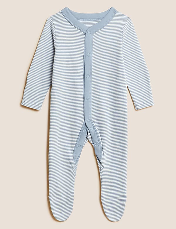3pk Pure Cotton Sleepsuits